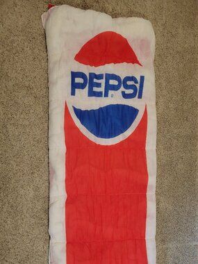Vintage Pepsi Advertising Collectible Sleeping Bag, Pepsi Classic Red White Blue